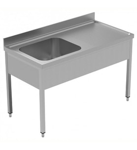 Electrolux Professional Tek Evyeli Tezgah, Evyesi 600x500 Mm, Damlalığı Sağda - 1400 Mm, Plus GLG1416DXE
