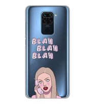 Xiaomi Redmi Note 9 Uyumlu Blah Blah Blah Mean Girls Desenli Şeffaf Telefon Kılıfı