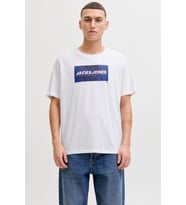 Jack & Jones JJCOLE Print Erkek Tişört Bisiklet Yaka Kısa Kollu (Beyaz)