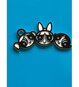 Powerpuff Girls 3D Baskı Anahtarlık (Siyah & Beyaz)