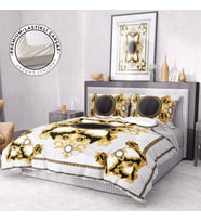 Monohome Premium Luxury Çift Kişilik Nevresim Takımı 3D Pamuk Saten Gold Brand (Çok Renkli)