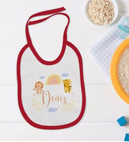 BK Kids Kişiye Özel İsimli Kırmızı Bebek Mama Önlüğü-31