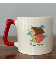 Süper Mom Pelerin Baskılı Kırmızı Kulplu D Kupa