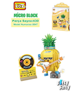 Loz Micro Block Serisi Gitarist Ananas Figürü 430 Parça Oyuncak Yapım Seti FFLZ-8847