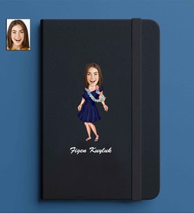 Kişiye Özel Kadın Model 13x21 Siyah Defter-20