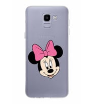 Samsung Galaxy J6 Kapak Minnie Mouse Tasarımlı Şeffaf Silikon Kılıf