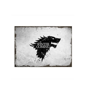 50cmX70cm Ahşap Tablo Winter is Coming Stark