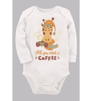 Organik Baskılı Pamuklu Unisex Bebek Body UZUNKOLE52