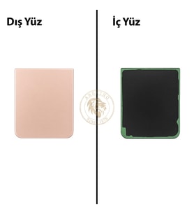 Samsung Galaxy Z Flip 4 Pembe Renk Arka Kapak Arka Cam Batarya Kapağı Pil Kapağı Lazer Kesim Back Cover Galaxy Z Flip 4 Uyumlu