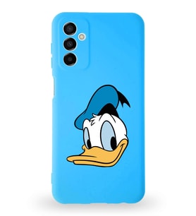 Samsung Galaxy M13 Uyumlu Lansman Kılıf Altı Kapalı İçi Kadife  Donald Duck-B Tasarımlı  Kapak (Şeffaf)