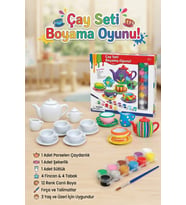 Boyanabilir Porselen Çay Seti 13 Parça - Kendin Yap (DIY) Çocuk Etkinlik ve Boyama Oyunu