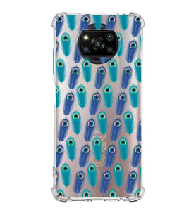 PrintiFy Poco X3 Pro Uyumlu Nazar Boncuğu 4 Baskılı Şeffaf Köşe Korumalı Antişok Kılıf