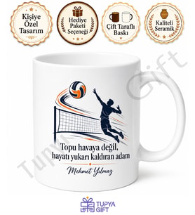 Voleybol Tutkunu Baba Yazılı Kupa Bardak Babalar Günü Hediyesi