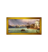 Manzara Temalı Kanvas Tablo 50 x 70 cm Gold Çerçeve