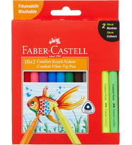 Faber-Castell Comfort Yıkanabilir Keçeli Kalem, 10+2 Neon