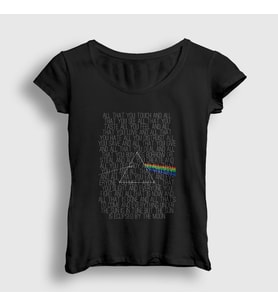 Presmono Kadın Siyah Eclipsed Pink Floyd T-Shirt 76491tt