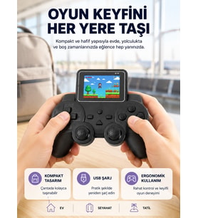 Mini Retro Oyun Konsolu S10 2.8 İnç Ekran Taşınabilir Klasik Atari Yeni Nesil