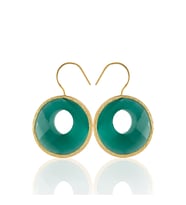 Kadir Jewellery 22 Ayar Altın Kaplama Kadın Taşlı Küpe -El İşçiliği Ve Hipoalerjenik Küpe