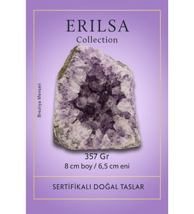 Sertifikalı Ametist Jeod Taşı Kütlesi 357 Gr – Ham Doğal Kristal Dekoratif Taş Parçası (Çok Renkli)