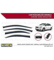 Skoda Rapid sedan Kromlu Cam Rüzgarlığı Niken 2012+ (Beyaz)