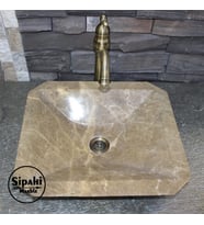 Sipahi Marble Light Emperador Kare Çanak Lavabo