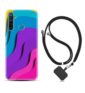 Realme 5i 5 Pro 6i 7 Pro 8 Kılıf Boyun Askılı Silikon Renk Cümbüşü 1631