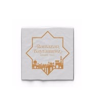 Yaldızlı Peçete Beyaz Ramazan Bayram Gold 16'lı