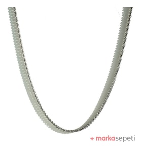 Marka Sepeti Gümüş Kaplama Çelik Zincir Erkek Kolye