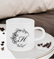 BK Gift Kişiye Özel Harfli Buzlu Cam Türk Kahvesi Fincanı-4, Sevgiliye Hediye, Arkadaşa Hediye, Anneye Hediye, Ofis Hediyesi