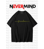 Erkek Oversize “Freedom” Baskılı Erkek Tişört – Yazlık Rahat Pamuklu Tshirt (Siyah)