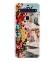 TCL 10L 10 Plus 10SE 20E 20SE 30SE L7 Kılıf Desemli Silikon Gerçek Çiçekler 1743