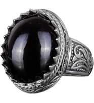 El Yapımı Granat Taşlı Yüzük - Derin 925K Katı Gümüş Erkek Yüzüğü