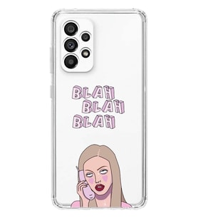 Samsung Galaxy A52 Uyumlu Blah Blah Blah Mean Girls Desenli Şeffaf Telefon Kılıfı