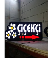 Çiçekçi Yazılı Tabela 3D Led Neon Etkili Işıklı Tabela 30X45 CM Tek Taraflı