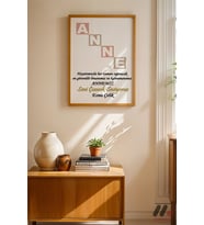 Anneye Özel Harf Kolajı Poster, Ahşap Çerçeveli Duvar Tablosu - Sevdiklerinize Özel