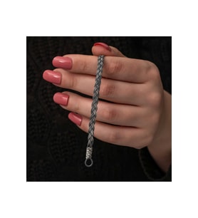 Gümüş Kazaziye Örgü Bileklik CSR2185634