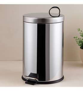 Pedallı 16 L Krom Metal Çöp Kovası