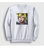 Presmono Unisex Beyaz Jolyne Cujoh Anime Jojo Sweatshirt 321601tt