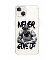 Iphone 14 Uyumlu Arnold Fitness Never Give Up Desenli Şeffaf Telefon Kılıfı