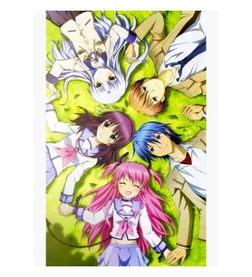 Angel, Otonashi, Yurippe, Yui Ve Hinata - Angel Beats! Tablo Ahşap Poster Dekoratif