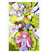 Angel, Otonashi, Yurippe, Yui Ve Hinata - Angel Beats! Tablo Ahşap Poster Dekoratif