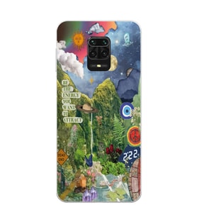 Redmi Note 9 Pro / 9s Uyumlu Doğa Kolaj Aesthetic Tasarımlı Şeffaf Telefon Kılıfı
