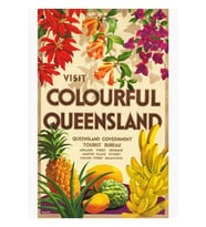 Renkli Queensland Avustralya Tropikal Meyve Ve Flora Poster Tablo Ahşap Poster Dekoratif