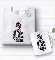 BK Gift Kişiye Özel Baba Godfather Tasarımlı Beyaz Tişört ve Kupa Seti-9 (Model 1)