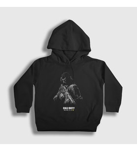 Presmono Unisex Çocuk Siyah Mobile Call Of Duty Kapüşonlu Sweatshirt 27057tt