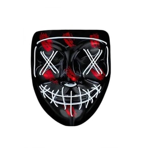 Mey İthalat® Hallowen Parti Maskesi Neon Led Işıklı Maske 3 Modlu Cadılar Bayramı Maskesi