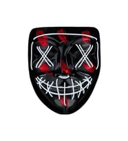 Mey İthalat® Hallowen Parti Maskesi Neon Led Işıklı Maske 3 Modlu Cadılar Bayramı Maskesi