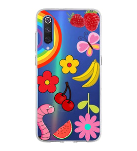 PrintiFy Xiaomi Mi 9 ile Uyumlu 1mm Slim Fit Water Color 5 Baskılı Şeffaf  Kılıf
