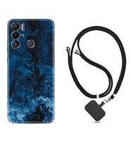 Tecno Pova Neo Kılıf Silikon Boyun Askılı İpli Desenli Silikon Blue Zigzag 1687