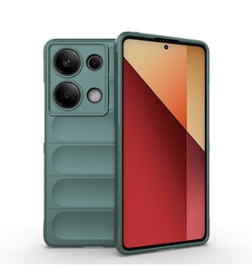 Vendas Redmi Note 13 Pro 4G Kılıf Esnek TPU Oyuklu Arka Yüzey Tasarımlı Zore Etnik Silikon Kapak (Koyu Yeşil)
